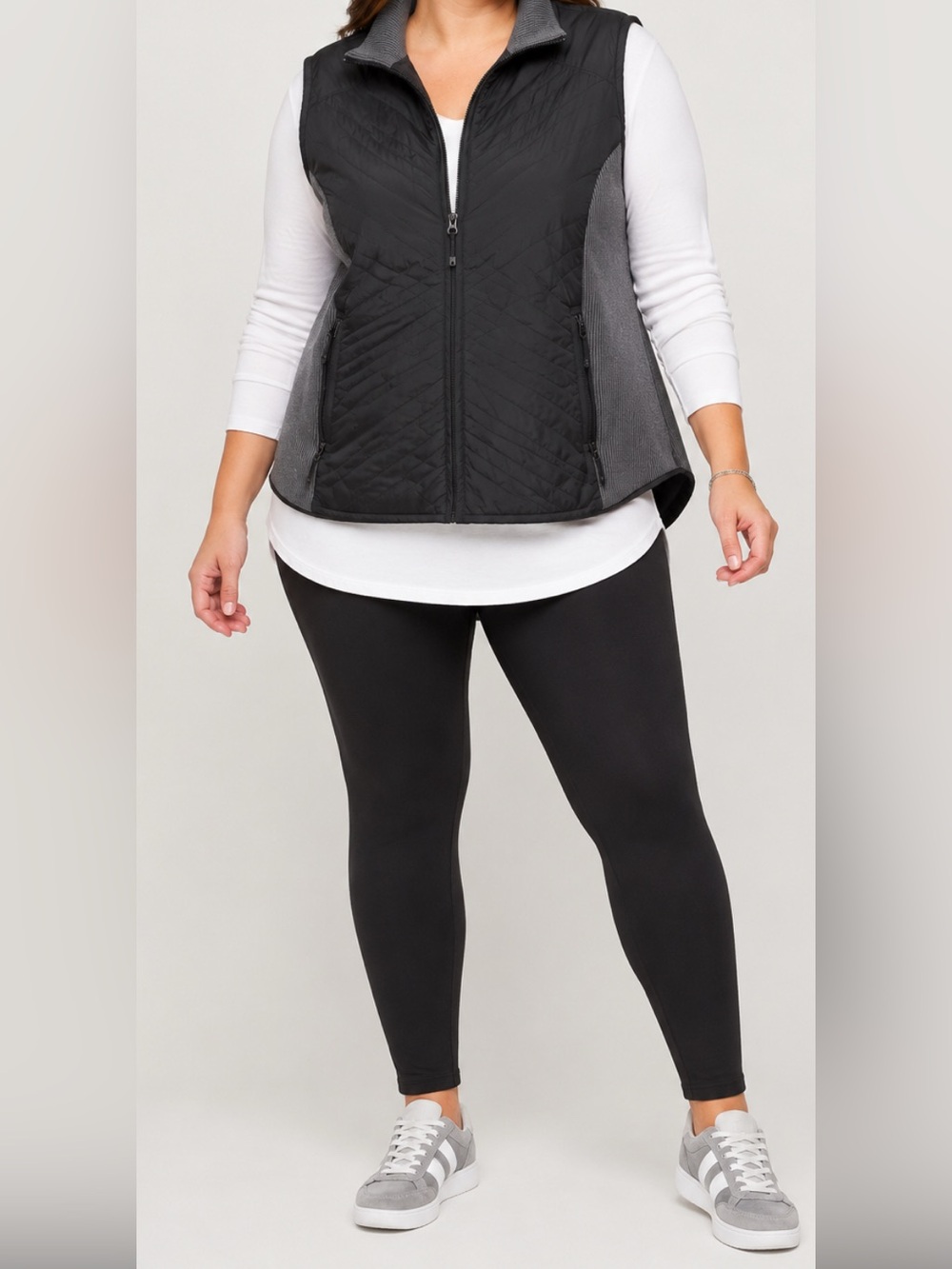 Cato Black & Gray Zip Up Vest Size 22/24